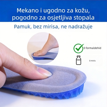 Silikonski ulošci za povećanje visine, unisex, mekani dvostruko složeni nevidljivi ulošci s ćelastom strukturom za apsorpciju udara