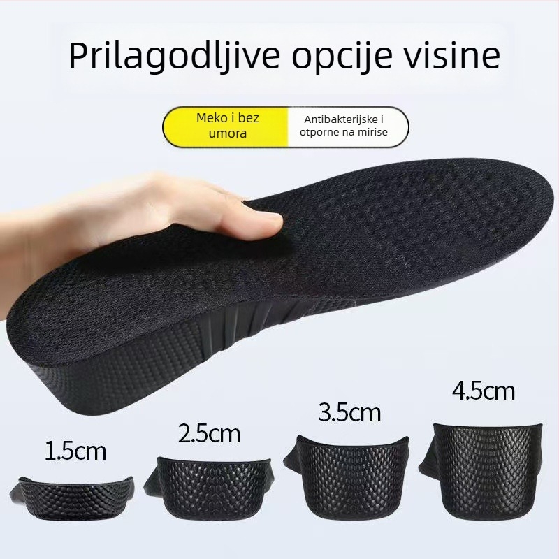 PU ulošci za povećanje visine za muškarce i žene, ulošci za čizme Martin, cijeli ulošak 2,5 cm