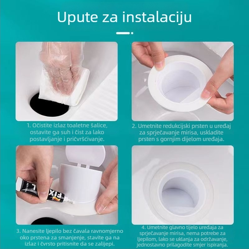 Dezodorans za squat WC, blokiranje mirisa, ABS materijal, CE certifikat, mehanizam ispiranja