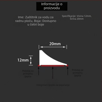 Samoljepljiva vodootporna traka za ploču, umivaonik i kupaonicu — silikon, moderni minimalistički stil, protiv plijesni