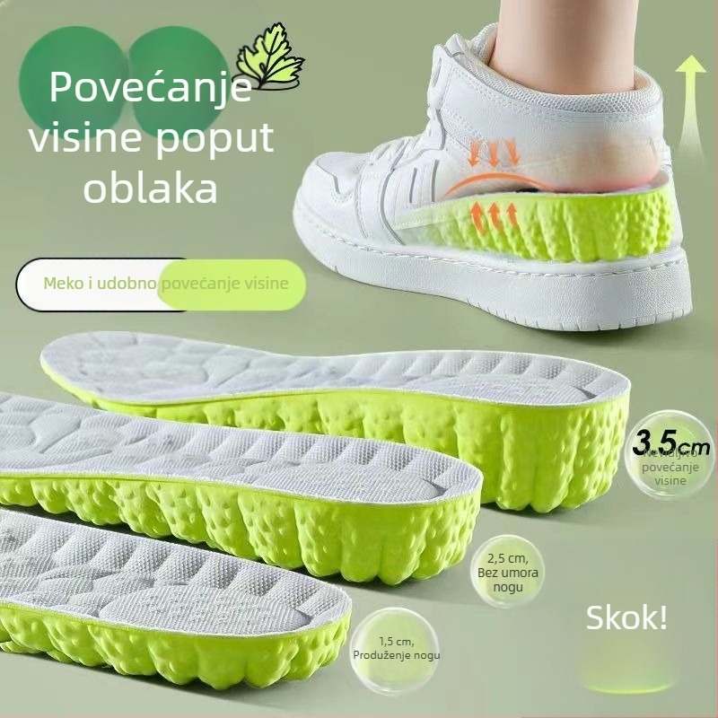 Heni Drveni ulošci za povećanje visine – proljeće, unisex, Mugwort upija znoj, anti-miris, ublažavanje udaraca za platnene cipele