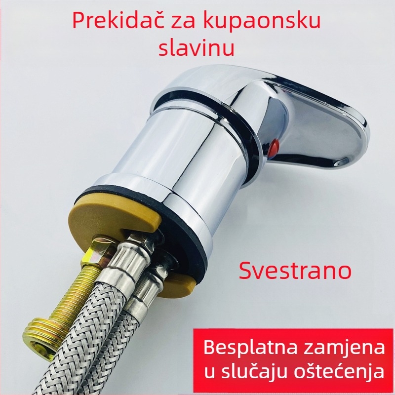 Salon za kosu: miješac tople/hlade vode za pranje kose na kreveti – stolna ugradnja, keramički disk ventil, bakreno tijelo, dizajn s jednim otvorom