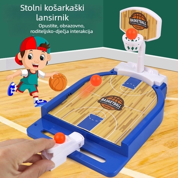 Stolna igra za prstno bacanje košarke i mini nogometa — ABS plastika, stolni nogomet, interaktivna roditeljsko-dječja igra, za uzrast 4–6 godina.