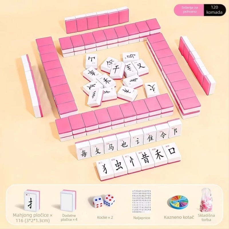 Plastične edukativne Mahjong karte s kineskim znakovima, prepoznavanje radikala i izgovor Pinyina za djecu od 4 do 14 godina