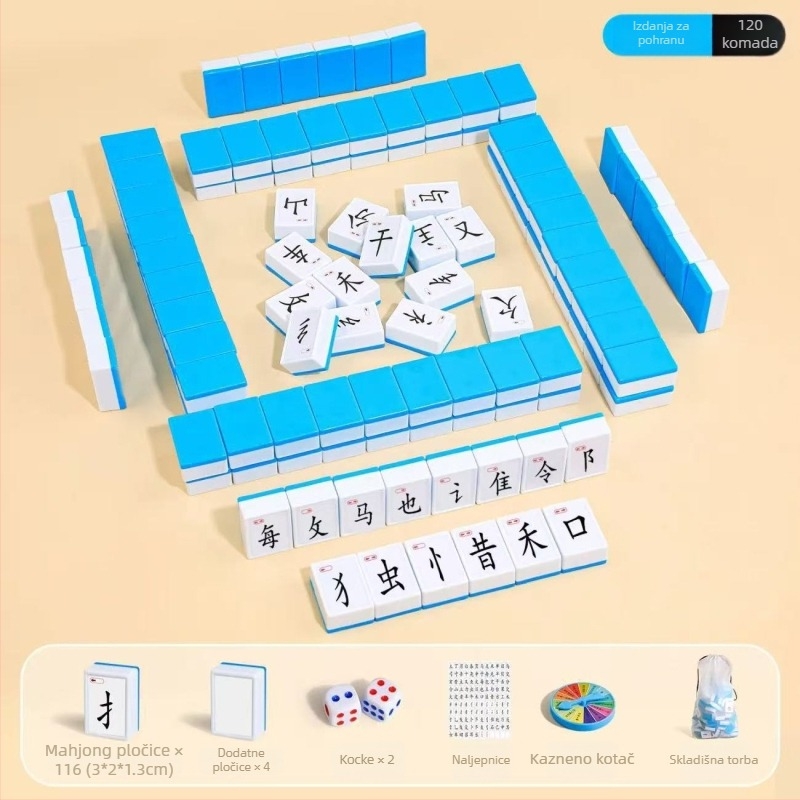 Plastične edukativne Mahjong karte s kineskim znakovima, prepoznavanje radikala i izgovor Pinyina za djecu od 4 do 14 godina