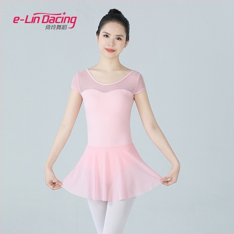 Jednodelno plesno odijelo za žene — pamuk, podstava od mliječne svile, kratki rukavi, nacionalni ples