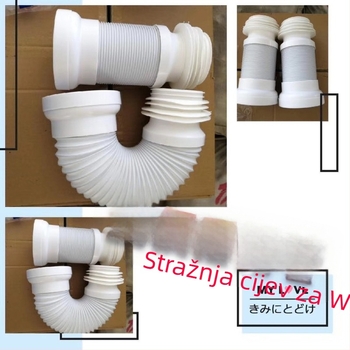 Pratu Zidni kanalizacijski cjevovod za WC, teleskopsko proširenje, plast, instalacija, moderni minimalistički stil