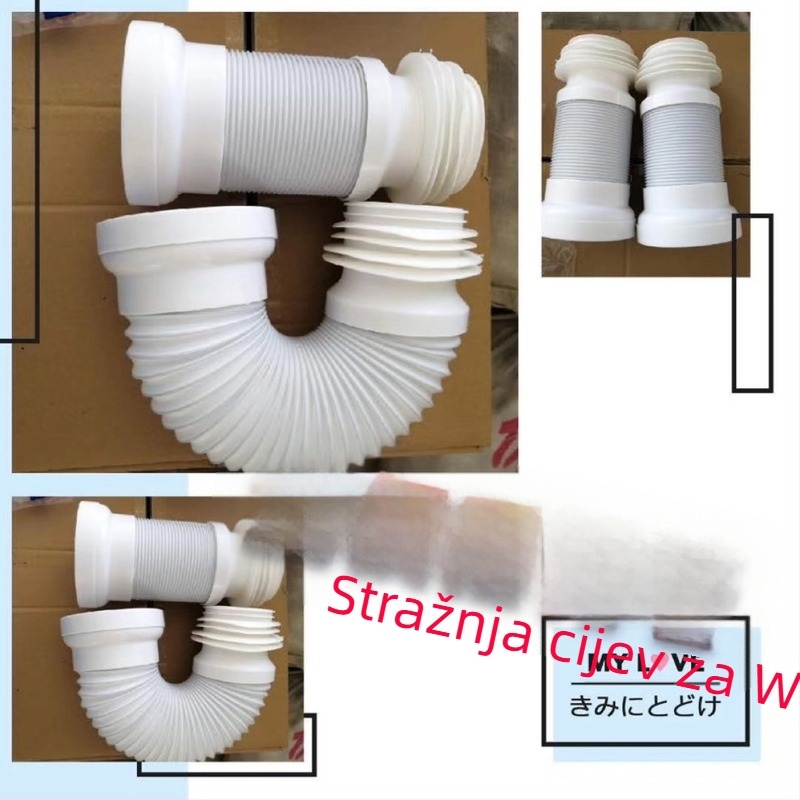 Pratu Zidni kanalizacijski cjevovod za WC, teleskopsko proširenje, plast, instalacija, moderni minimalistički stil