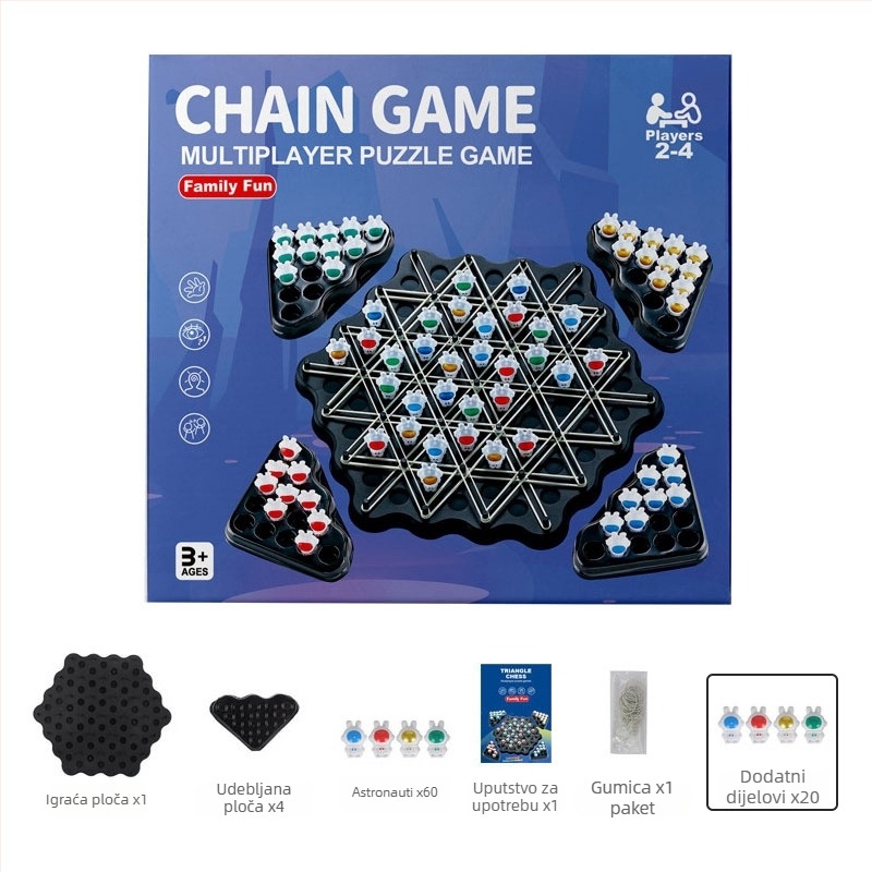 Društvena igra; plastični materijal; pakiranje u kutiji; za uzrast 7-14 godina; razvija vid i intelekt (plastični materijal; pakiranje u kutiji; uzrast 7-14; razvoj vida i intelekta)