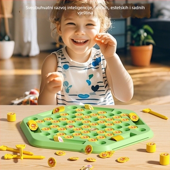 Dvostruko društvena igra za dva igrača: slagalica za podudaranje parova i edukativna aktivnost roditelj-dijete; potiče logičko razmišljanje i koordinaciju ruka-oko. Materijal: plastika; Igrači: 2; Uzrast: 4–14 godina.