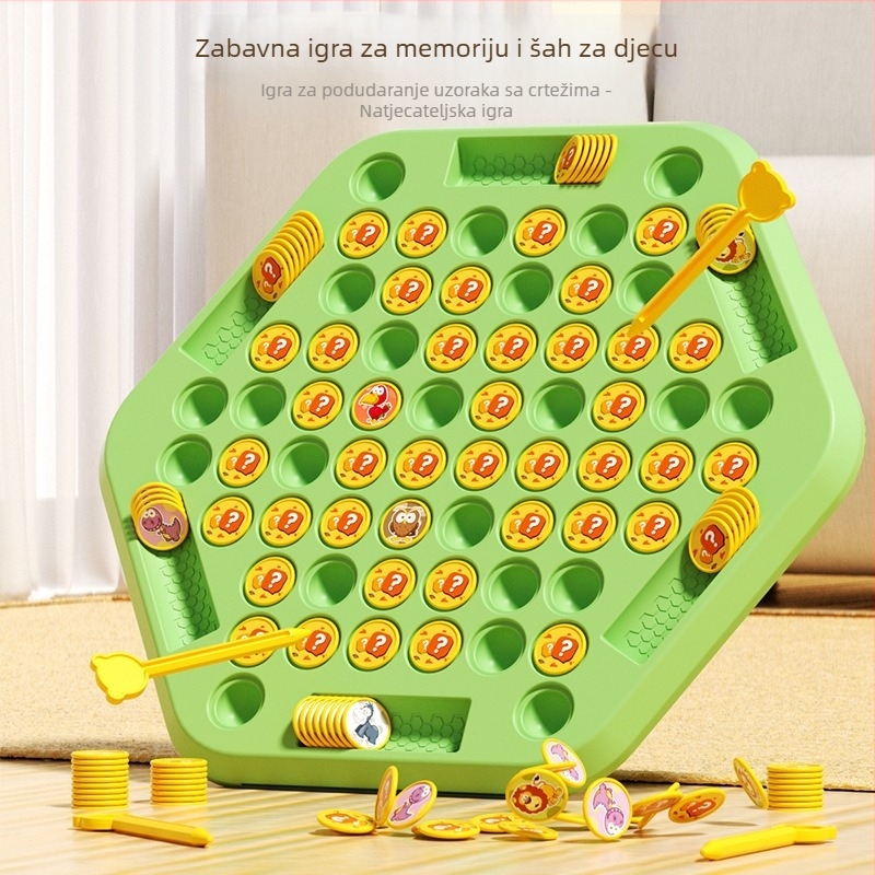 Dvostruko društvena igra za dva igrača: slagalica za podudaranje parova i edukativna aktivnost roditelj-dijete; potiče logičko razmišljanje i koordinaciju ruka-oko. Materijal: plastika; Igrači: 2; Uzrast: 4–14 godina.