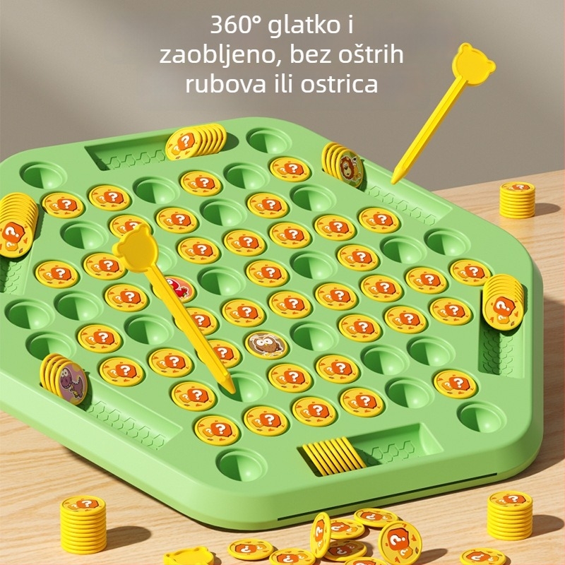 Dvostruko društvena igra za dva igrača: slagalica za podudaranje parova i edukativna aktivnost roditelj-dijete; potiče logičko razmišljanje i koordinaciju ruka-oko. Materijal: plastika; Igrači: 2; Uzrast: 4–14 godina.