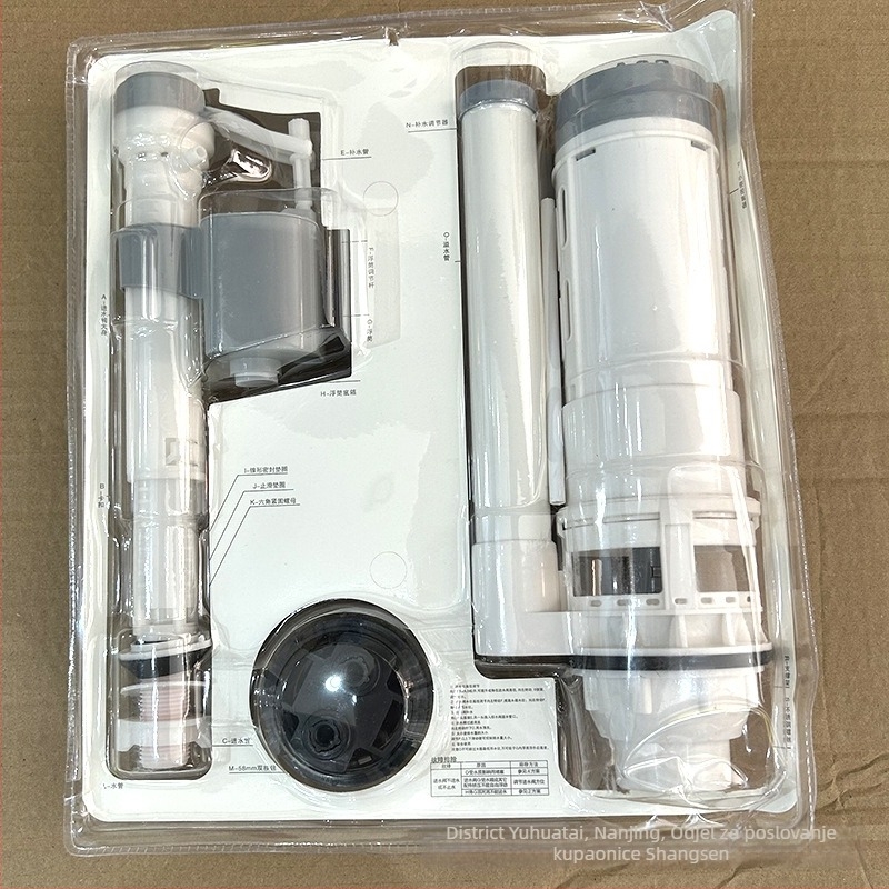 Sanitarni set za spremnik vode na WC-u - Plastika, pritiskom na gumb, moderan minimalistički stil