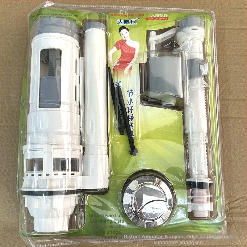 Sanitarni set za spremnik vode na WC-u - Plastika, pritiskom na gumb, moderan minimalistički stil