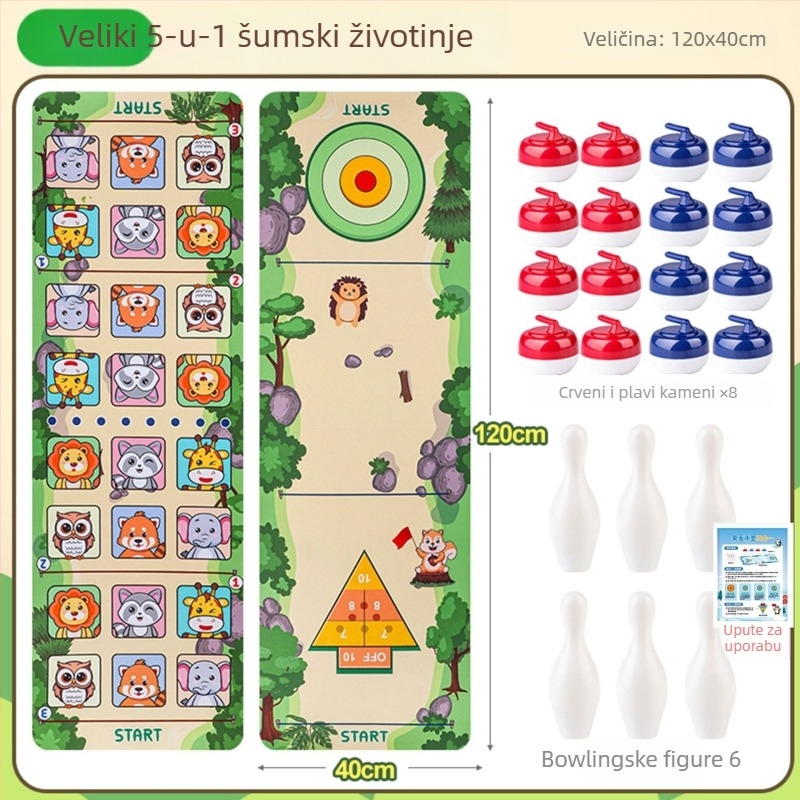 Desktop curling igra za unutarnju uporabu — obiteljska zabava, dvostruko i multiplayer natjecanje, rana edukacija, razvoj uma, plastična konstrukcija (uzrast 4–14).