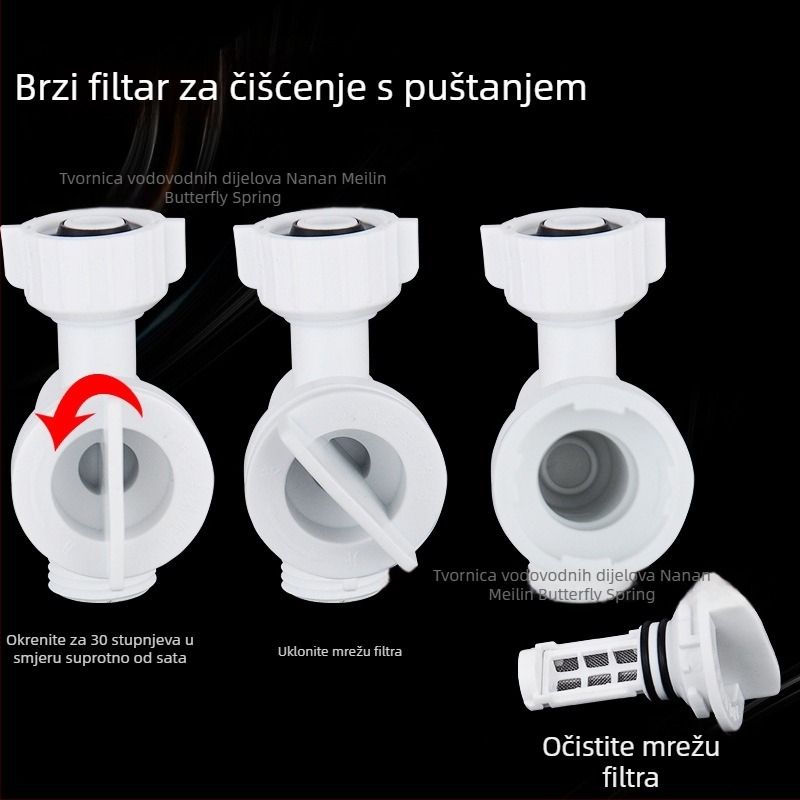 Filter uređaj za ulaznu cijev toaleta - plastični, otklonjivi filtr za čišćenje, 4-navojni priključak, marka hjsn