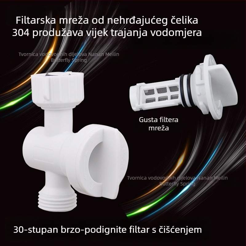 Filter uređaj za ulaznu cijev toaleta - plastični, otklonjivi filtr za čišćenje, 4-navojni priključak, marka hjsn