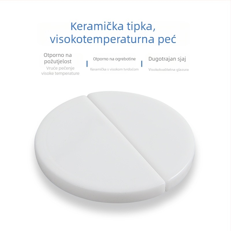 Dodatna oprema za WC spremnik — univerzalno dvostruko ispiranje, keramički gumb za ispiranje, okrugli oblik, moderan i jednostavan stil