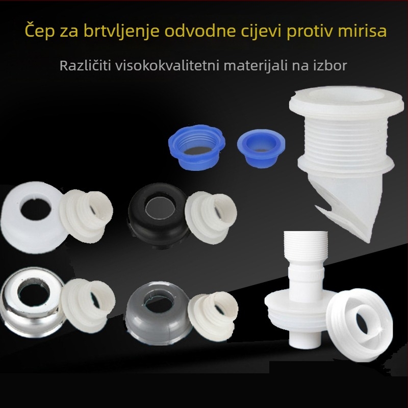 Silikonski brtvni prsten protiv mirisa kanalizacije, brtvilo za kupaonicu, perilicu rublja, umivaonik i podni odvod