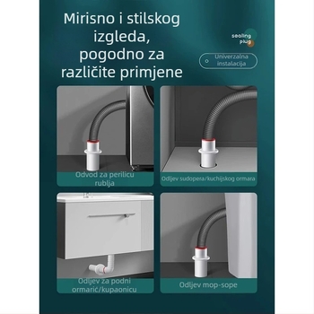 PP brtva za miris kanalizacije — kuhinja i kupaonica — protiv mirisa, zaštita od povratnog protoka, model deodoracije cijevi, univerzalno za cijevi