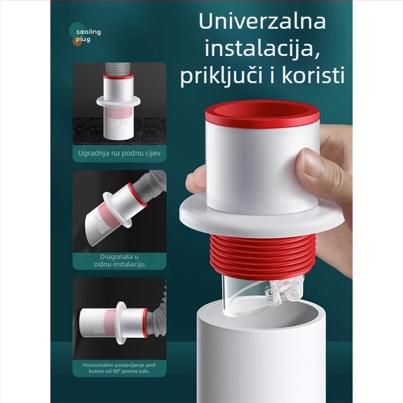 PP brtva za miris kanalizacije — kuhinja i kupaonica — protiv mirisa, zaštita od povratnog protoka, model deodoracije cijevi, univerzalno za cijevi