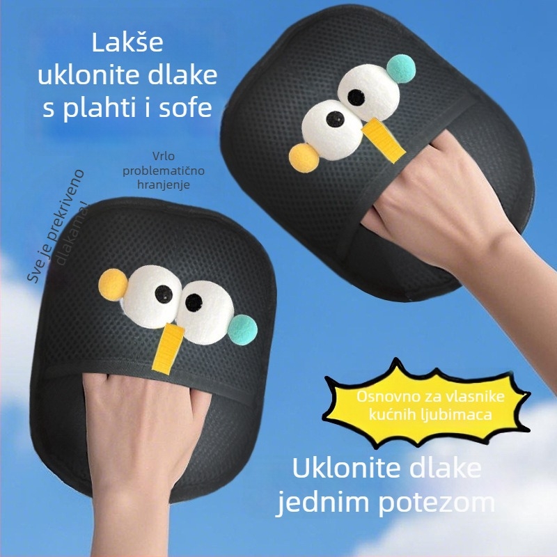 Rukavice za uklanjanje dlaka kućnih ljubimaca s elektrostatikom, dvostruka četka, mreža + četka, za kauče i odjeću