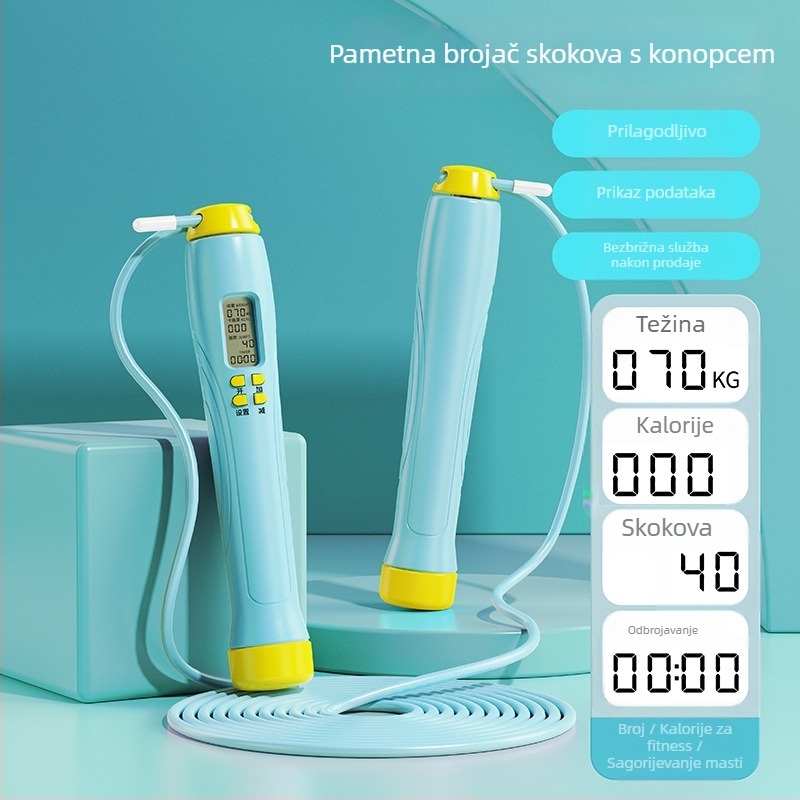 Bosskay bežični pametni preskakalač užeta – prilagodljiv, s brojačem, dvostruka namjena za učenike i odrasle; ABS materijal, specifikacija 2.8, fitness i sport