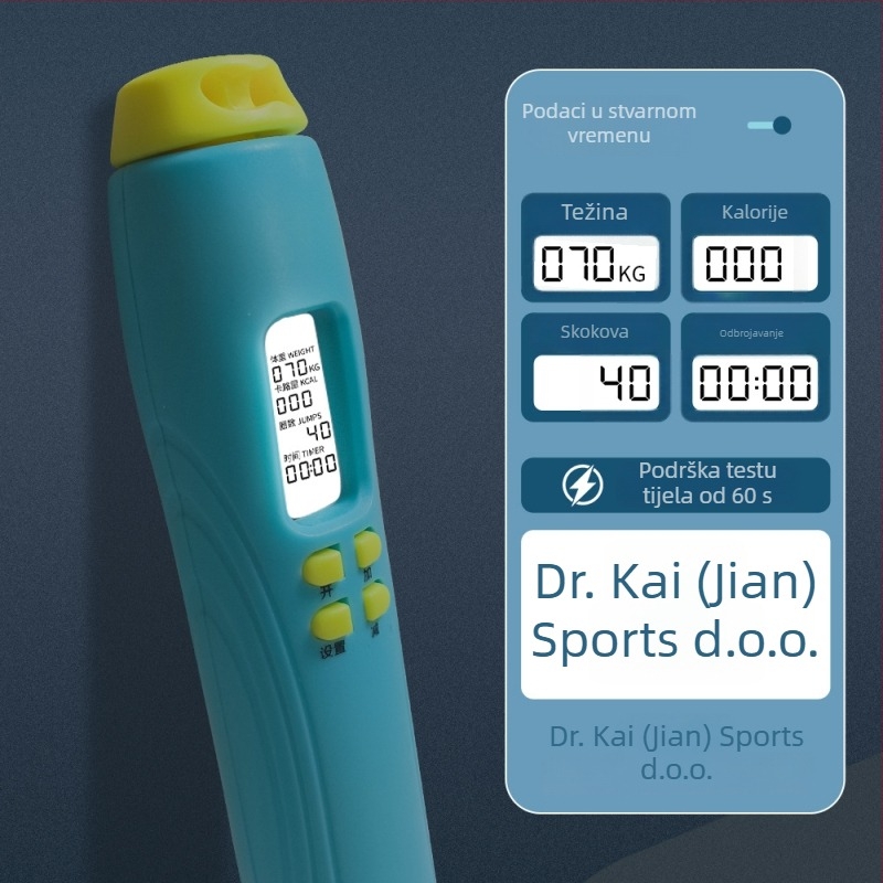 Bosskay bežični pametni preskakalač užeta – prilagodljiv, s brojačem, dvostruka namjena za učenike i odrasle; ABS materijal, specifikacija 2.8, fitness i sport