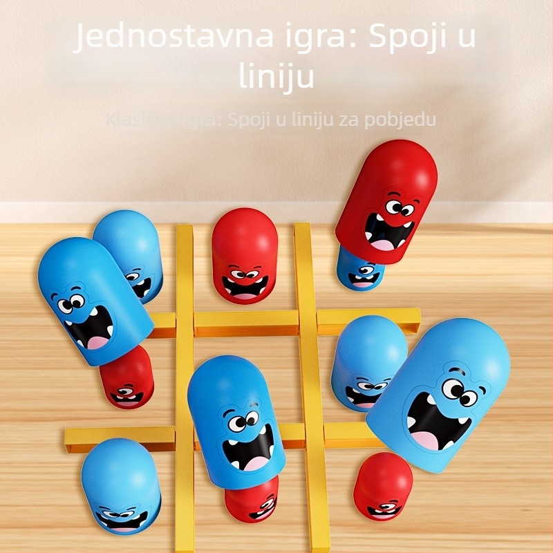 Interaktivna dječja društvena igra s tic-tac-toe i matrioškama, od plastike, brenda Gannady, za uzrast 4–6 godina, potiče koordinaciju ruka-oko.