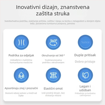 Tanak lumbalni pojas za potporu s čeličnom pločom, 3D mrežastim materijalom i samozagrejajućom tkaninom za svakodnevnu upotrebu