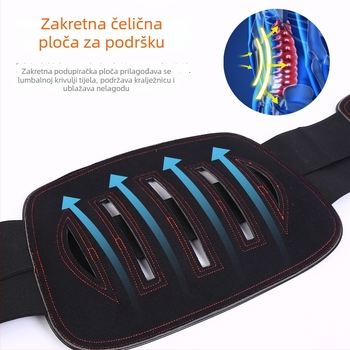 Kožni pojas za struk s grijanim sustavom, prozračna lumbalna podrška za odrasle s protruzijom lumbalnog diska
