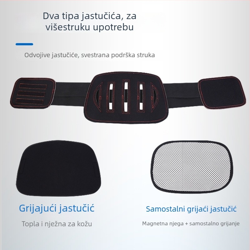 Kožni pojas za struk s grijanim sustavom, prozračna lumbalna podrška za odrasle s protruzijom lumbalnog diska