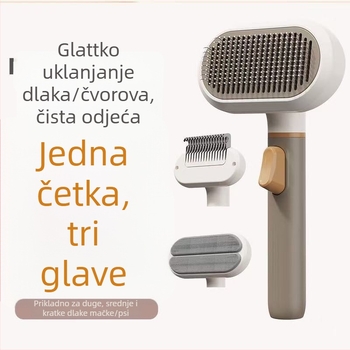 Mačji alat za njegu – Češalj 3 u 1: uklanjanje čvorova, ljepjivih dlaka i otpada dlaka – Materijal: ABS + nehrđajući čelik