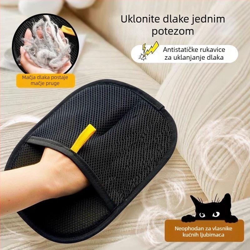 Rukavica za uklanjanje dlaka kućnih ljubimaca, za mačke i pse, čišćenje dlaka, četka za njegu