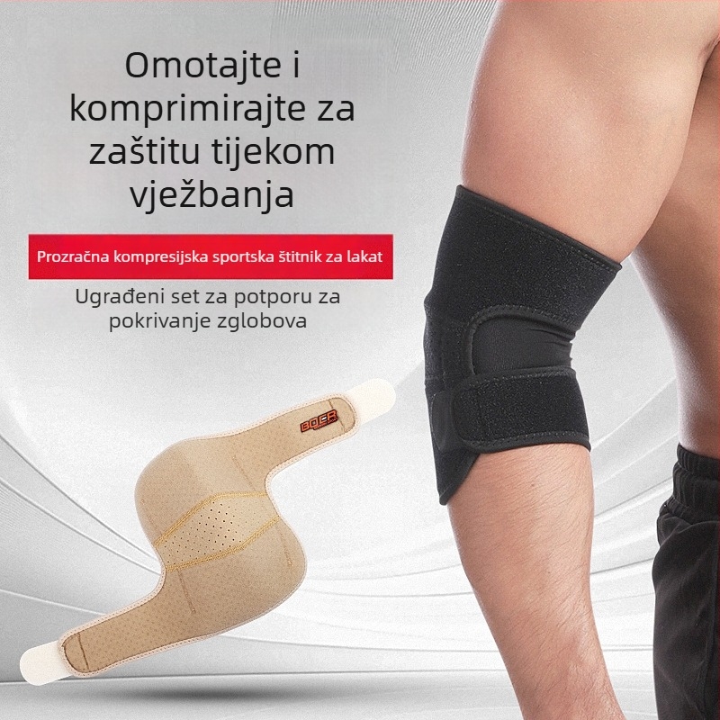 Prozračna prilagodljiva zaštita lakta za sportove poput košarke, tenisa i badminton
