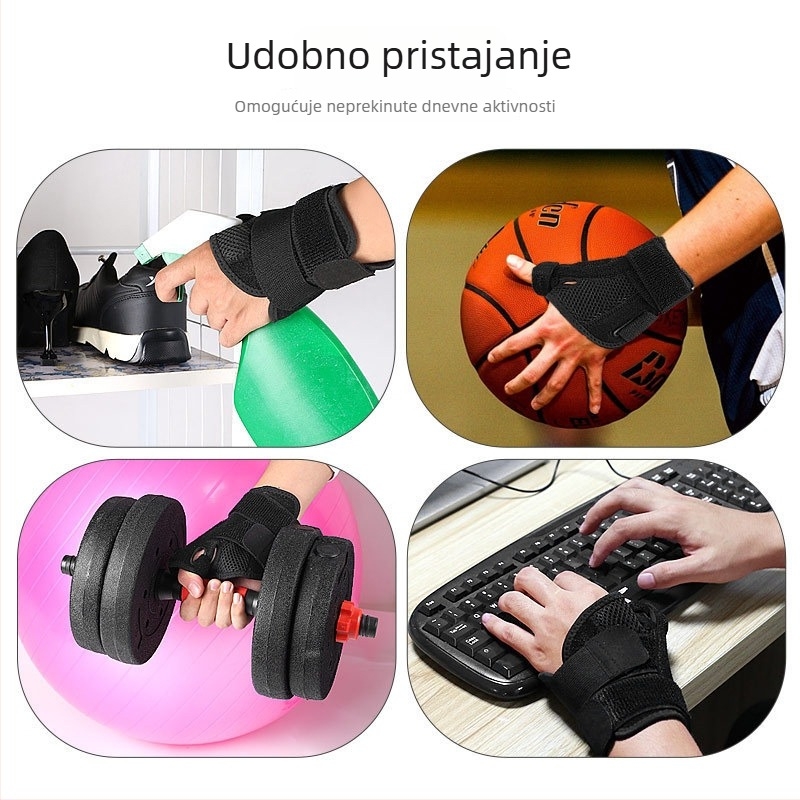 Dvostrano podržavajući zapešće ortoza s potporom palca, podesivi pojas, univerzalno za lijevu i desnu ruku