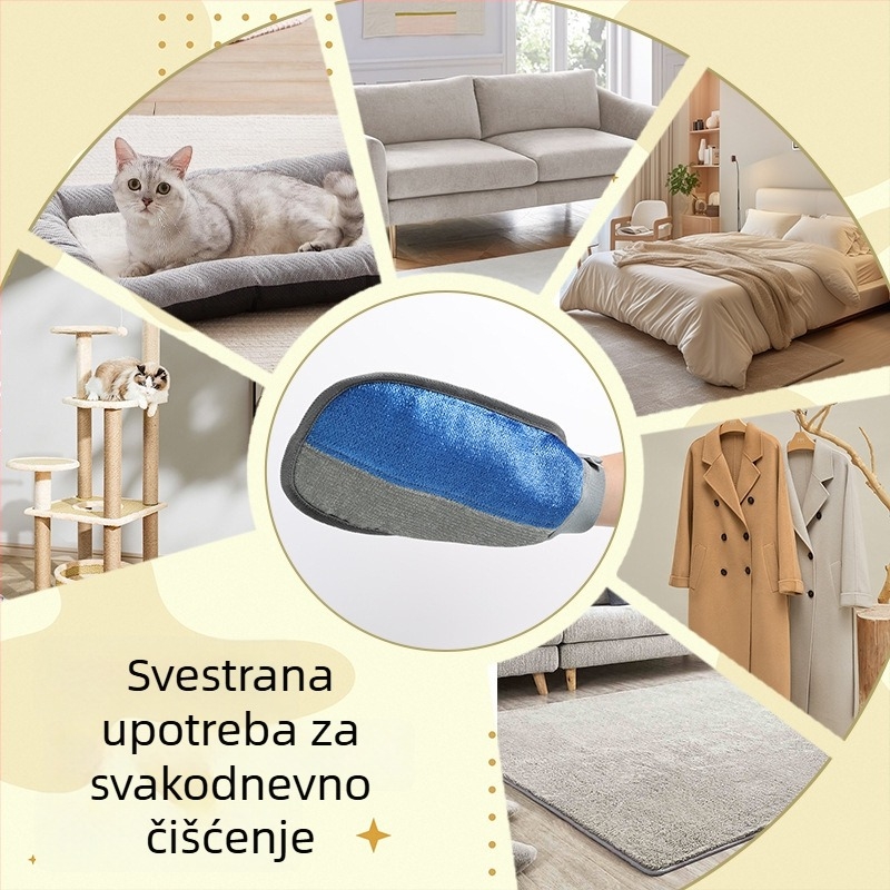 Rukavice za uklanjanje dlaka kućnih ljubimaca za mačke i pse — poliester-bavna, brend doglemi, uklanjanje dlaka s namještaja