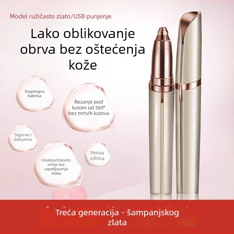 Friendly bežični električni trimer za obrve, s automatskim oblikovanjem, univerzalni trimer za obrve, ABS materijal