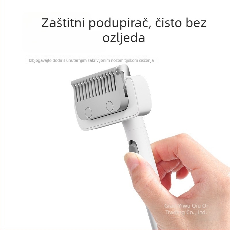 Shengbangrong Četka za njegu kućnih ljubimaca – Deshedding za dlakavih mačaka, nehrđajući čelik, kvadratni vrh četke, šifra proizvoda AL