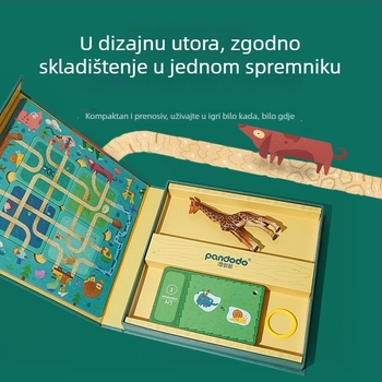 Pan Duo Edukativna Društvena igra: Šumski lavirint, Potraga za blagom, Višeigračka obitelj, Materijal: plastika i karton