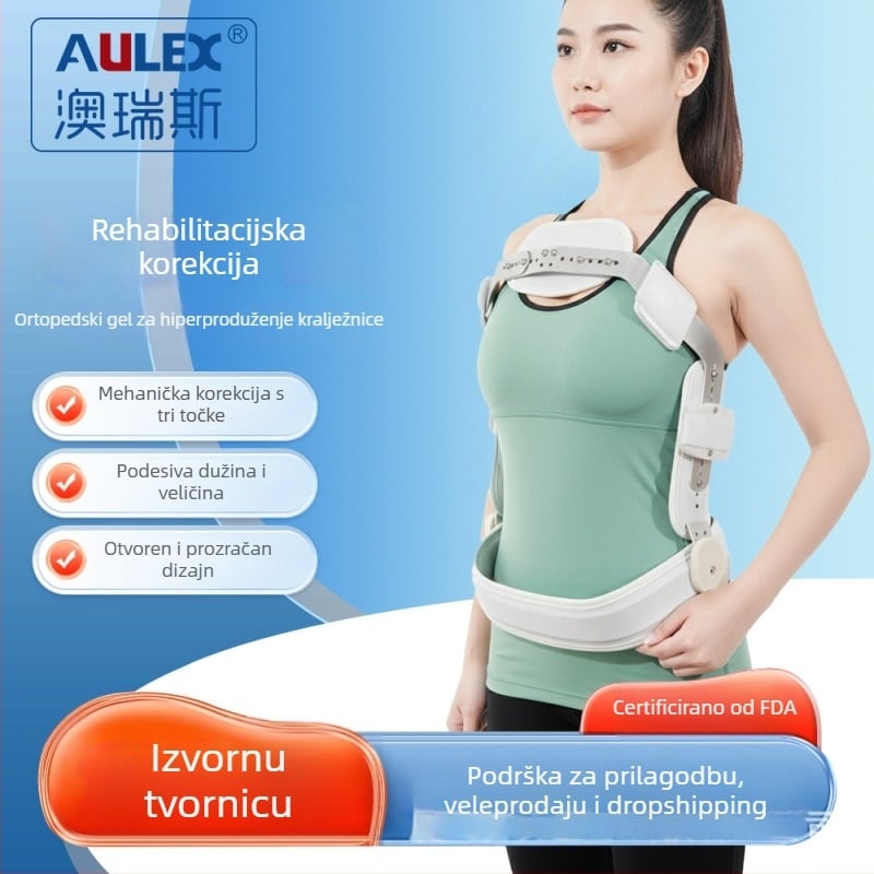 Korset za skoliozu s hiperextenzijom, torakolumbalna fiksacija — aluminijska legura, univerzalna prilagodba, ODM/OEM prilagođavanje