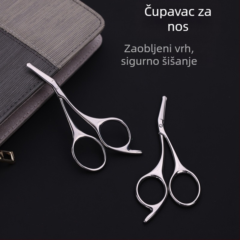 Škare za nosne dlačice s okruglom glavom, nehrđajući čelik, siguran dizajn, marka Jinfengchuang, 21 g, porijeklo Yangjiang