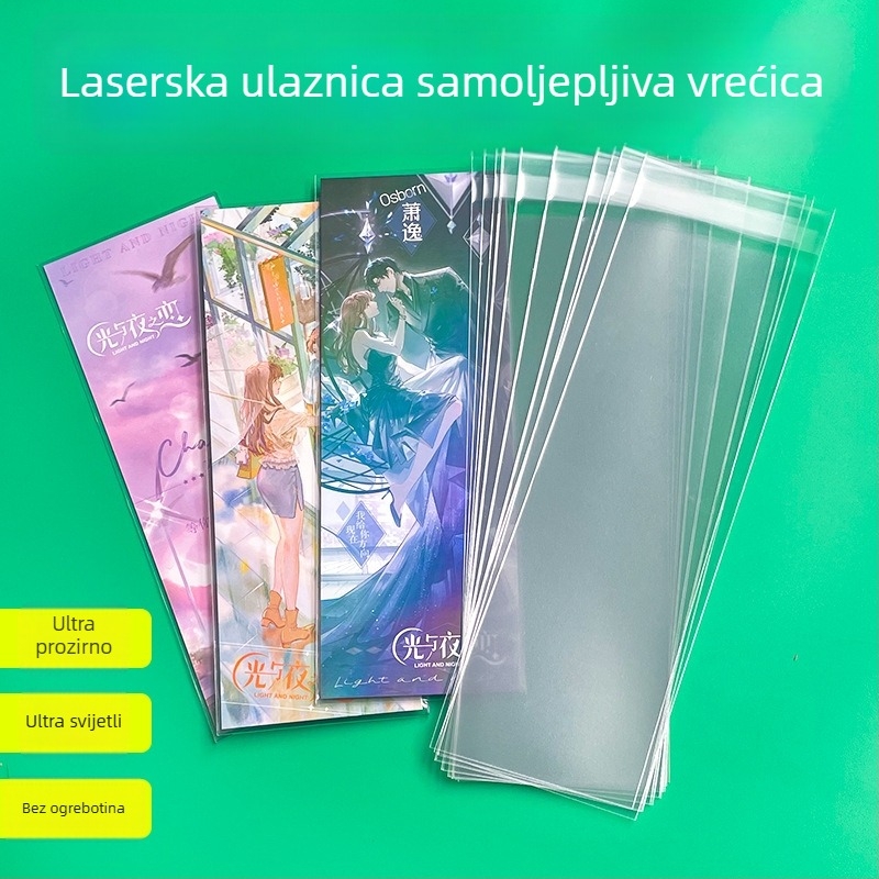 Prozirna debela samoljepljiva zaštitna vrećica za karte; skladištenje i zaštita Light and Night Love i Idolish7 kolekcija.