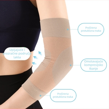 Zaštitni lakatni rukav od spandex/nylona, kratki stil, univerzalna prilagodba, za košarku i trčanje