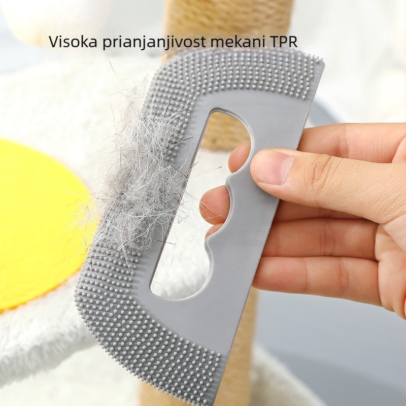 Četka za uklanjanje dlaka kućnih ljubimaca s mekanim silikonskim zubcima – Hongfeng, spremna za poklon
