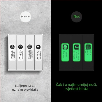 Naljepnica za označivanje prekidača – indikator noćne rasvjete, moderni minimalistički dizajn, model CX-XIUGUAN-57766, pogodna za spavaću sobu, ured, vanjske prostore, blagovaonicu, kupaonu, ulaz, balkon