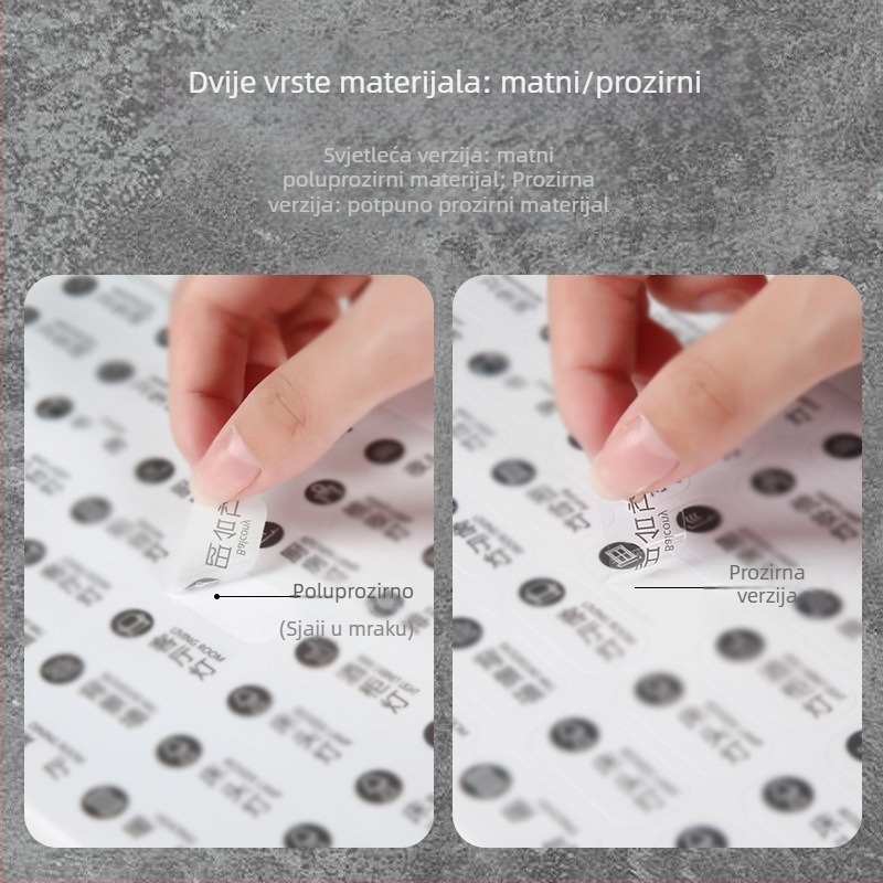 Svetleći oznaka prekidača – ukrasna zidna naljepnica s zaštitnim poklopcem, moderni minimalistički stil