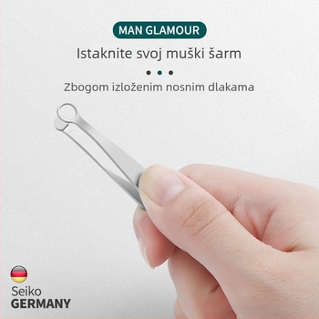 Trimer za nosne dlačice - nehrđajući čelik, zaobljena glava, kružni dizajn, Ha Niu