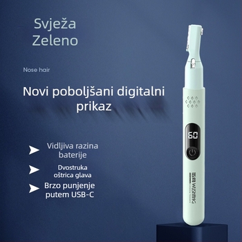 Muški električni set za njegu — USB punjiv, višenamjenski trimer za obrve, tijelo i pazuhe; ABS, periva, težina 60 g
