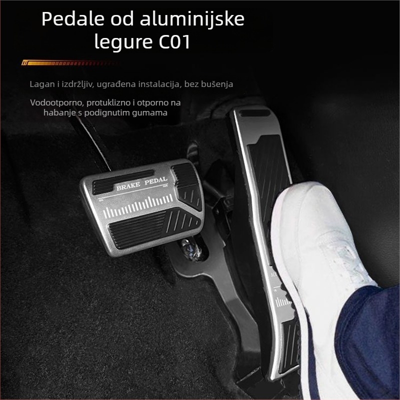 Pedalni zaštitnici od aluminijske legure za pedalu ubrzanja i kočnice s protukliznom površinom, za Leapmotor C10/C11, unutarnje modifikacije
